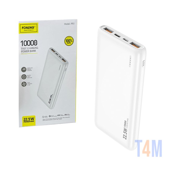 Foneng Power Bank P51 2 USB 22.5W 10000mAh PD20W White